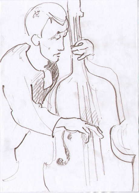 «Dima Bondarev Quintet». Шкіц з XIV Jazz Bez. Автор: Юстина Могитич