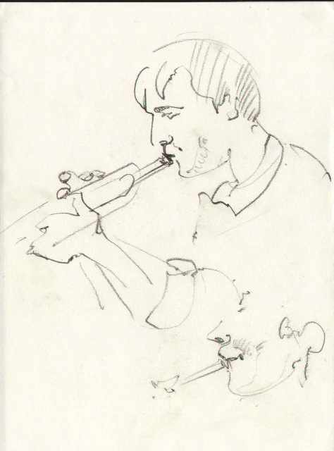 «Dima Bondarev Quintet». Шкіц з XIV Jazz Bez. Автор: Юстина Могитич