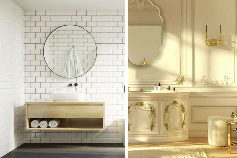 Скандинавський мінімалізм vs італійське бароко: обираємо характер вашої ванної кімнати